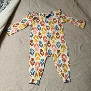 NWT MudPie Floral Patterned Baby One Piece